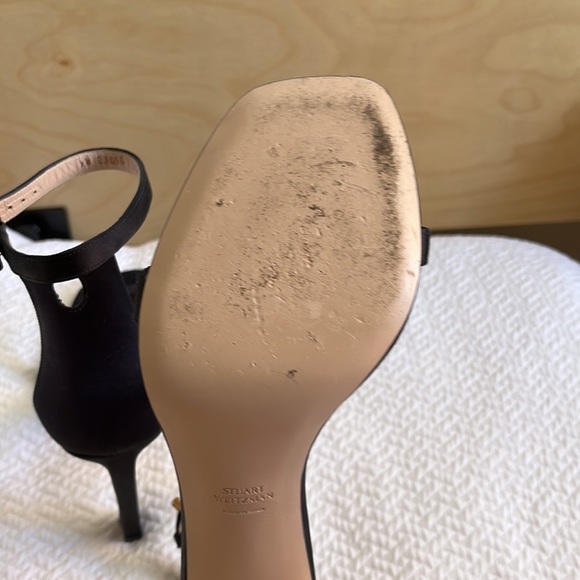 Stuart Weitzman Nudistsong Black Strap Sandal size 10M AUTHENTICATED - Picture 7 of 11